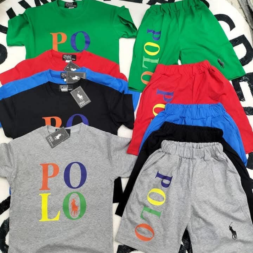 Polo Ralph Lauren Kids' Colorful T-Shirt and Shorts Set